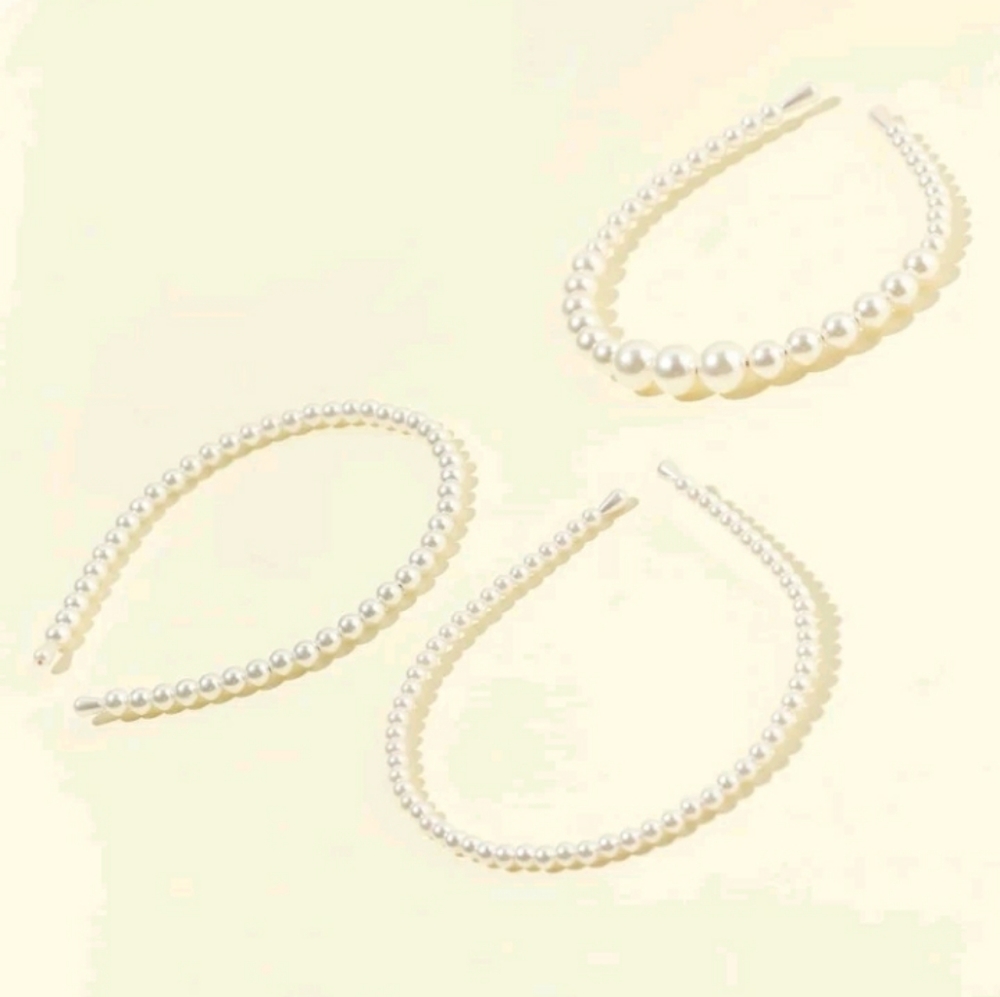 3 pcs Faux Pearl Headband - Picture 5 of 5